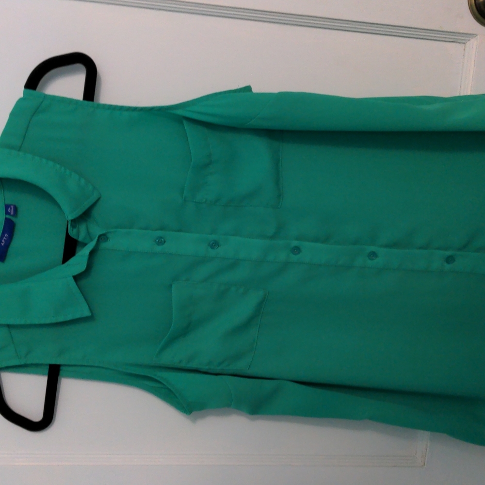 Apt 9 Size PL Beautiful Green Polyester Button Down Blouse